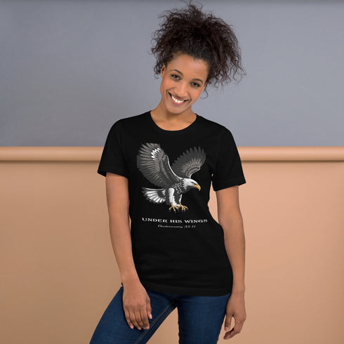 Under His Wings Christian Bible Verse T-Shirt